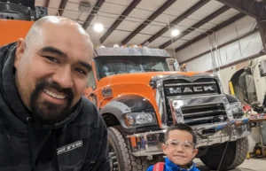 Juan Ibara with his son
