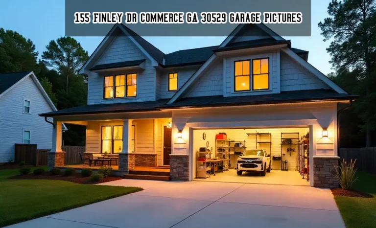155 Finley Dr Commerce GA 30529 Garage Pictures showing a spacious, well-lit two-car garage with sealed concrete floor and storage racks.