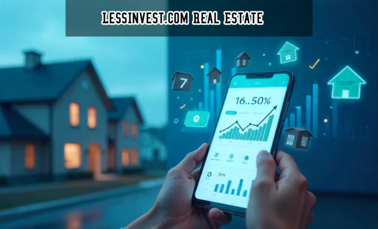 LessInvest.com Real Estate investment platform interface displaying property listings and investment portfolio data