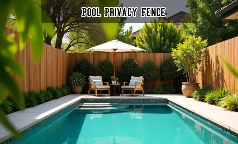 Pool Privacy Fence around a backyard swimming pool offering safety, seclusion, and modern design options.