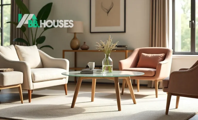 Modern Glass Table Addicciando in a stylish living room with wooden base and natural lighting.