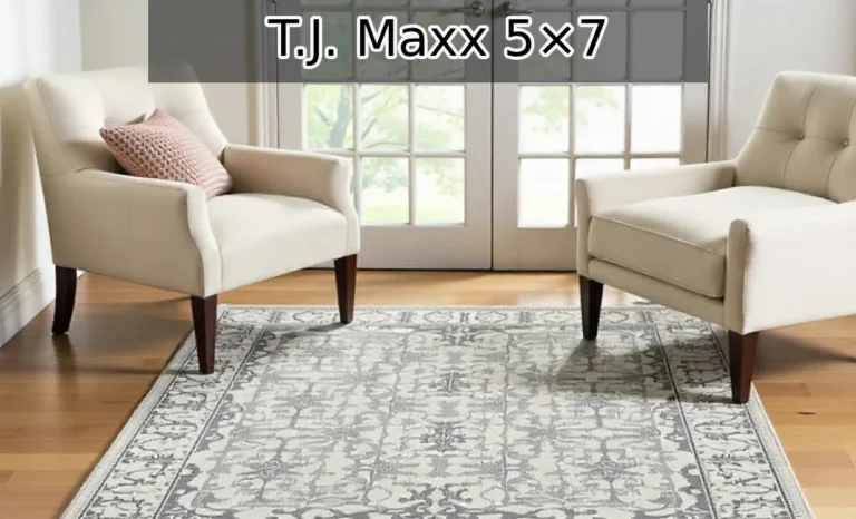 T.J. Maxx rugs 5×7 displayed in modern living room with coffee table and neutral decor for home styling inspiration