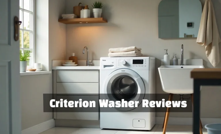 Criterion washer in a clean laundry setup showing design, controls, and common issues discussed in Criterion Washer Reviews.