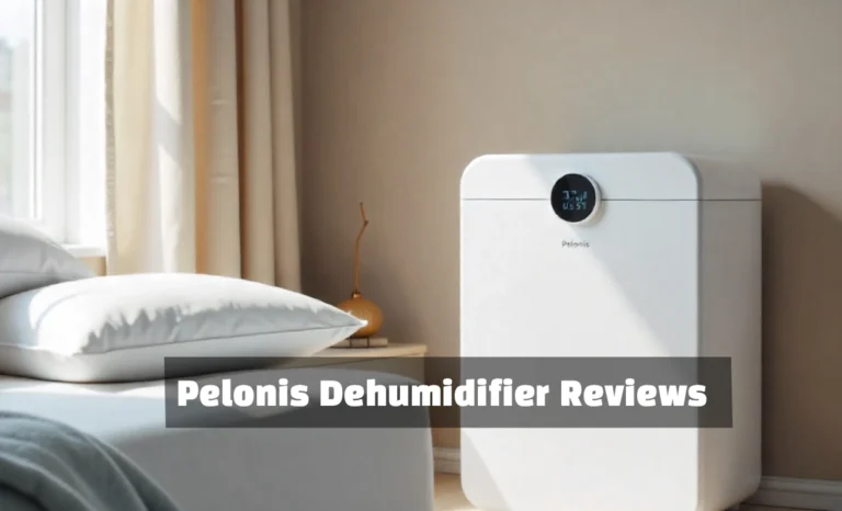 Pelonis Dehumidifier Reviews: Complete 2025 Buyer’s Guide Pelonis dehumidifier reviews - white modern unit with digital display placed in well-lit bedroom for humidity control 2025