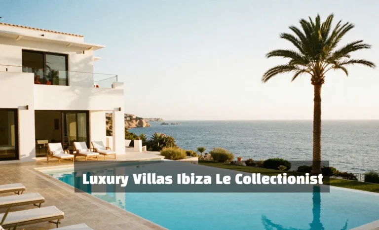 Luxury Villas Ibiza Le Collectionist - Modern white villa with infinity pool overlooking turquoise Mediterranean Sea