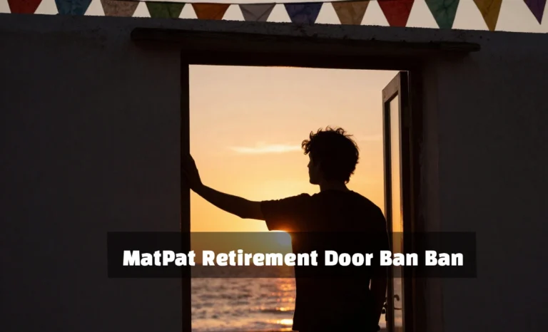 MatPat Retirement Door Ban Ban sunset silhouette showing person in doorway symbolizing farewell transition and new beginning